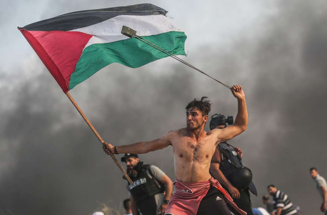aed_abu_manifestant_gaza_lance_pierre_et_drapeau.jpg