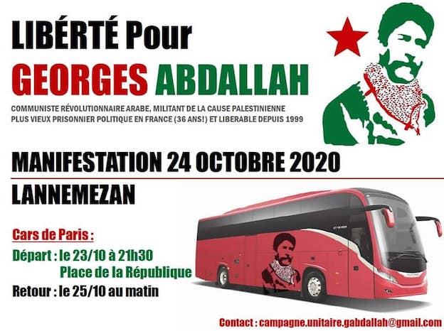 La manifestation pour la libération de Georges Abdallah doit être massive !