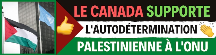 ONU : Une fois n'est pas coutume : le Canada vote "oui" à l'autodétermination des Palestiniens