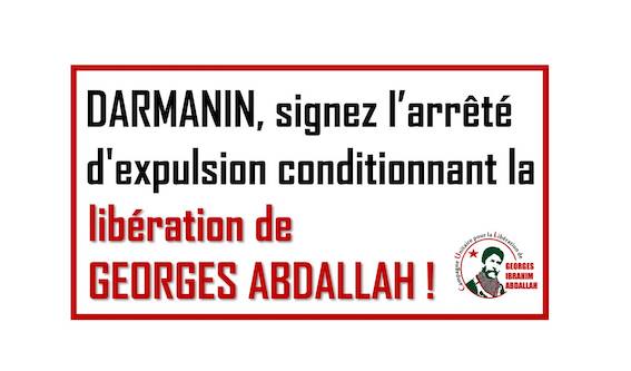 Georges Abdallah : Rassemblement devant le ministère de l'Intérieur le 17 décembre !