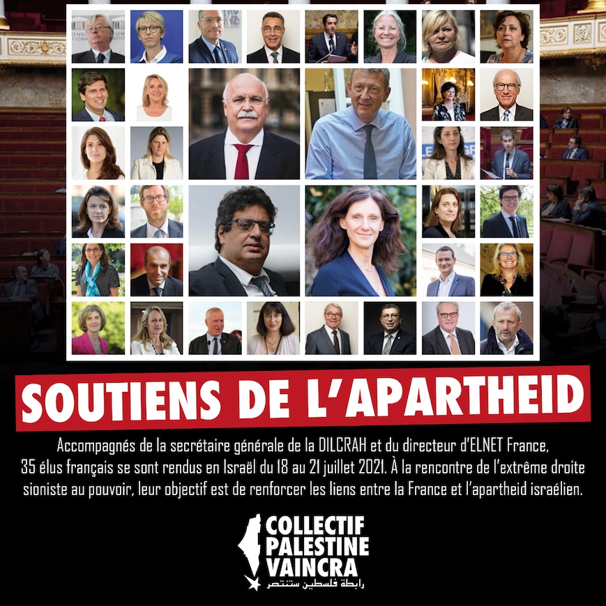 La liste des élus français ayant participé à une délégation en Israël auprès de l’extrême droite