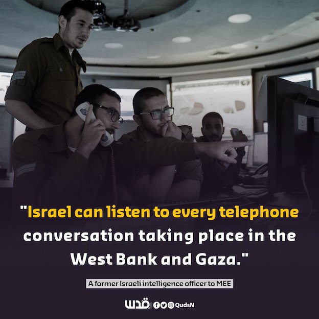 L'écoute de tous les téléphones palestiniens...