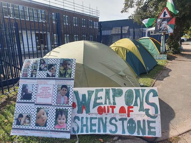 UK : A L'usine d'armement israélienne Elbit de Shenstone, la lutte continue !