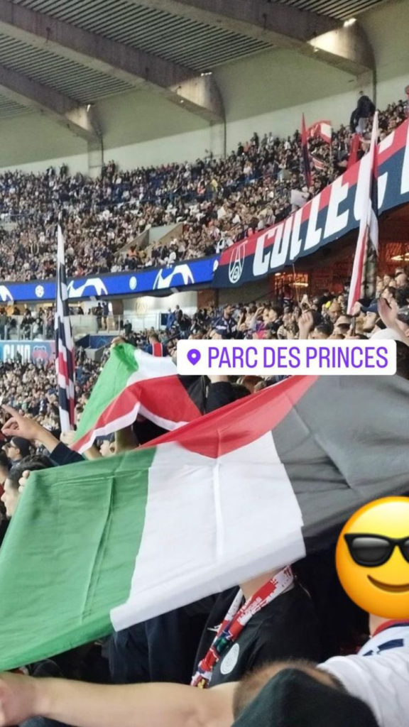 La Palestine au Parc des Princes et bien visible !!