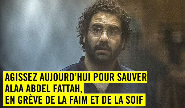 Solidarité avec le militant égyptien, Alaa Abdel Fattah, en danger de mort !