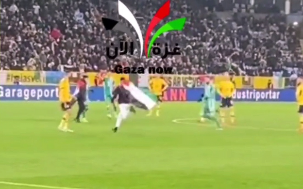 Le drapeau palestinien sur le terrain pendant un match !