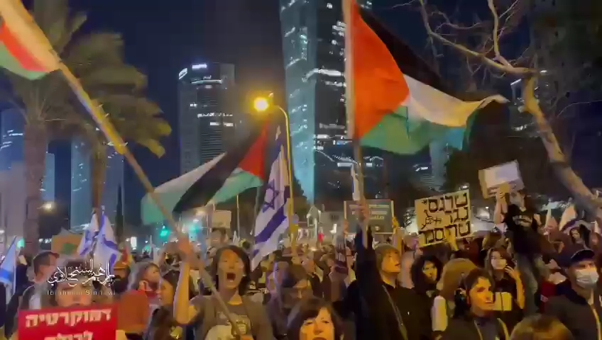 Les manifestants anticolonialistes présents dans la manifestation de Tel Aviv (Vidéo)