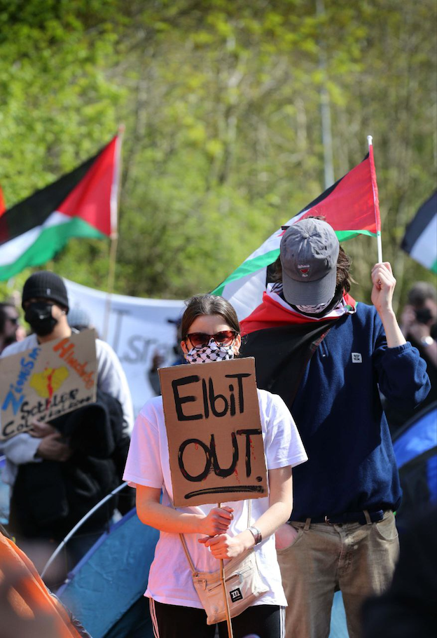 36ème jour de siège contre l'usine Elbit de Leicester (UK)