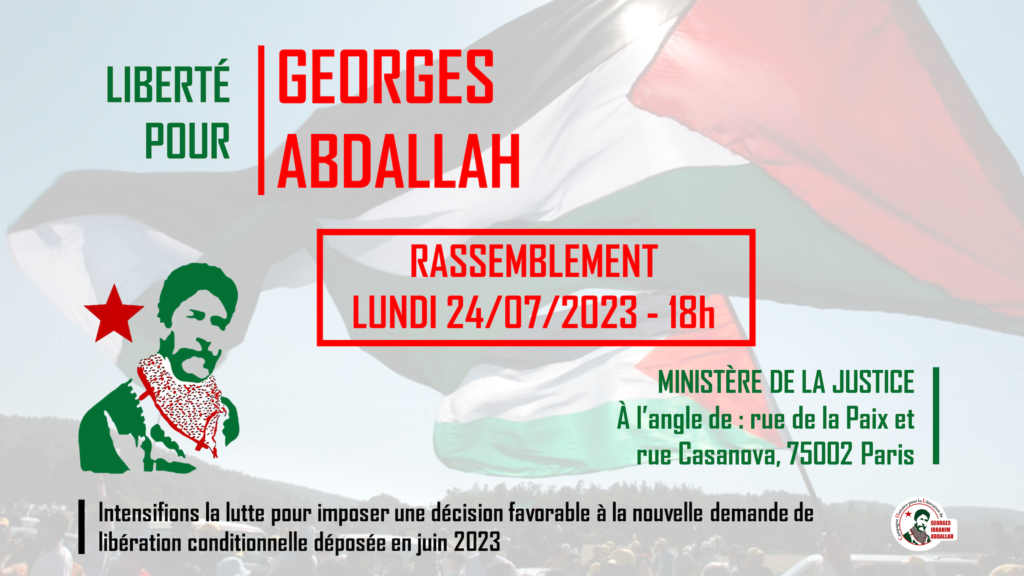 Agenda : rassemblement pour Georges Abdallah le 24 juillet