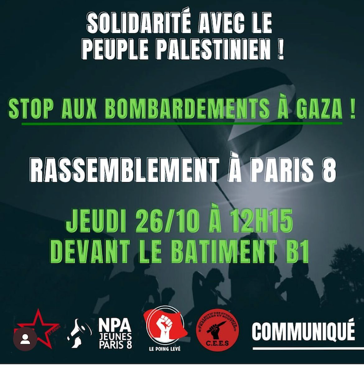 Universités : Rassemblement à Paris 8 jeudi !