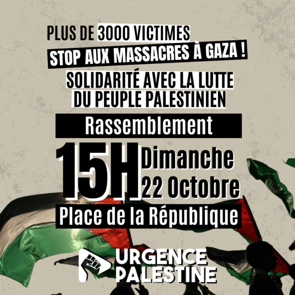 La mobilisation doit être massive ce dimanche à Paris, Place de la République, à 15 H !