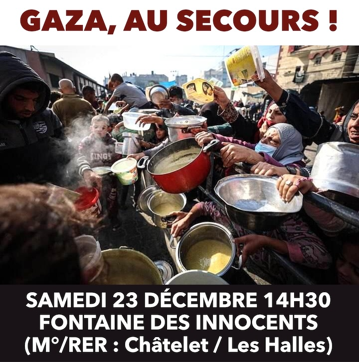 Manifestations vendredi et samedi  pour l'arrêt du génocide à Gaza