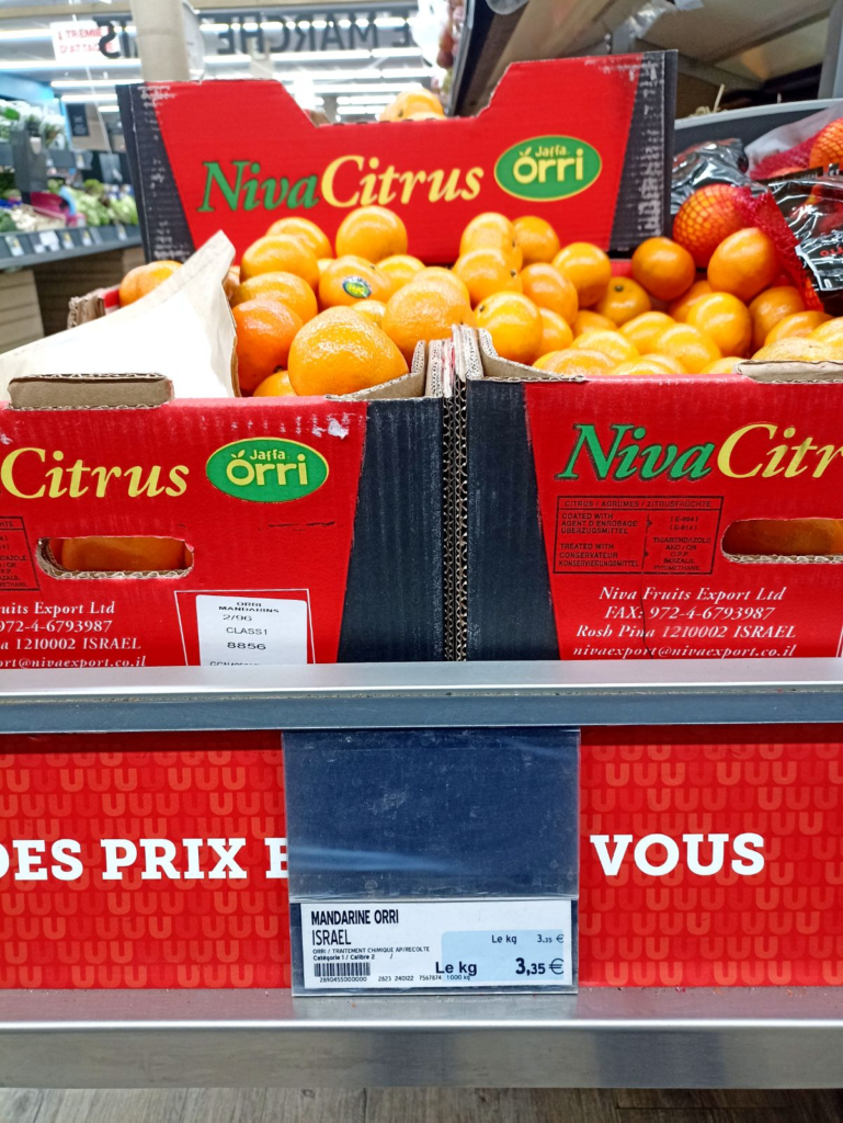 Attention aux mandarines Orri exportées par Israël : Boycott !