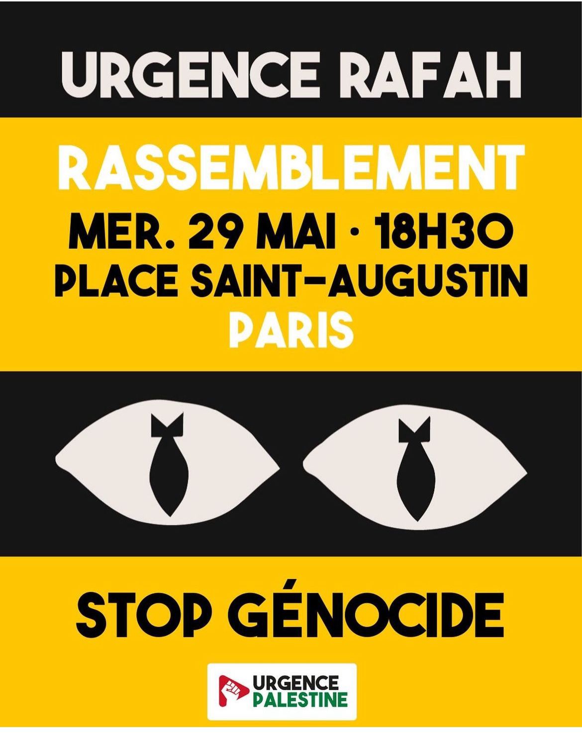 Tous Place Saint-Augustin ce mercredi 18h30 – CAPJPO EuroPalestine